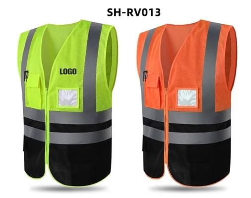 Abbigliamento tricottato Reflectiv del rivestimento di visibilità della maglia su ordinazione di sicurezza della costruzione del tessuto alto